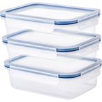 Ikea 3Lü Vakumlu Saklama Kapları 1.0Litre 3 Lü Gri-Mavi Dikdörtgen Saklama Kutusu
