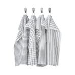 IKEA 4 Adet Beyaz-Gri Desenli Pamuk Kurulama Bezi 45 x 60 cm Mutfak İçin Kullanışlı