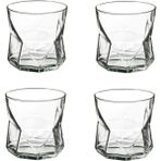 IKEA 4 Adet Viski Bardağı Hacim 300 ml 4'lü Set Modern Tasarım Köşeli Cam Bardak Şeffaf Yükseklik 9 cm