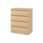 IKEA 4 çekmeceli şifonyer, Genişlik: 80 cm Derinlik: 48 cm Yükseklik: 100 cm