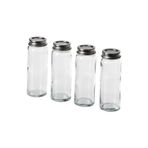 Ikea 4'Lü Set Cam Baharatlık Yükseklik 12 Cm İkea 4 Adet Kapaklı Baharat Kavanozu Şeffaf Hacim 100 Ml