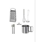 IKEA 5 parça 4lü Set, Idealısk Rende 2'li Çırpıcı Seti Frk Koncıs Çelik Sarımsak Ezici Idealısk Un Eleği