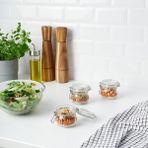 IKEA 6 Adet Kapaklı Cam Kavanoz 13 cl Contalı Çap: 7 cm Güneş Desenli Hava Geçirmez Kapak - Şeffaf - 13 ml