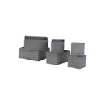 IKEA 6 Lı Kutu Seti Saklama Kutuları Koyu Gri 14x14x13 Cm 28x14x13 Cm Ve 28x28x13 Cm Her Birinden 2 Adet
