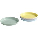 IKEA 6 Parça Bebek & Çocuk Tabak Seti Çap 19 cm Beslenme Tabağı Yemek Takımı Plastik - Çok Renkli