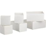 IKEA 6 Parça Saklama Kutusu 6'lı Set Çekmece Dolap Içi Düzenleme Kutusu Organizer Beyaz Renk Polyester
