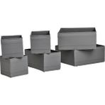 IKEA 6 Parça Saklama Kutusu 6'lı Set Çekmece Dolap Içi Düzenleme Kutusu Organizer Koyu Gri Renk Polyester