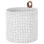 IKEA 60363578 Plumsa Siyah Beyaz Çamaşır Sepeti