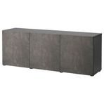 IKEA 79325001 Besta Venge Koyu Gri Taş Görünümlü Dolap Kombinasyonu