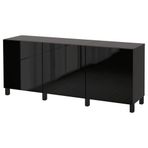 IKEA 89325171 Besta Venge Parlak Cila Siyah Dolap Kombinasyonu