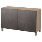 IKEA 99207836 BESTA Ağartılmış Meşe Koyu Gri Taş Görünümlü Dolap Kombinasyonu