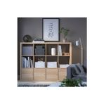 IKEA açık raf ünitesi, ağartılmış meşe görünümlü, 147x112 cm, kapaklı