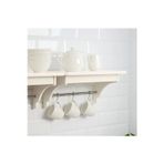 Ikea Ahşap Mutfak Rafı 50X30X24 Cm Kancalı Raylı Mutfak Rafı Kırık Beyaz Askılı Raf