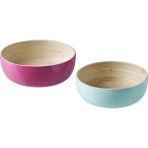 Ikea Akerhallon Bambu Servis Kasesi Pembe-Turkuaz 2 Parça - 17 cm