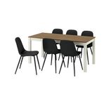 IKEA ALHULT/NORDMANSSKAR yemek masası takımı bej/kahverengi-Bomstad siyah - 19618276