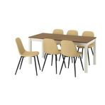 IKEA ALHULT/NORDMANSSKAR yemek masası takımı bej/kahverengi-Letafors sarı/bej-siyah - 19618356