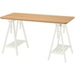 IKEA Anfallare / Mıttback Çalışma Masası Bambu Beyaz 140 x 65 cm - Beyaz - Ahşap