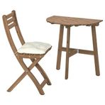 IKEA ASKHOLMEN duvar masası ve katlanabilir sandalye seti koyu kahve - 09578247