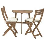 IKEA ASKHOLMEN duvar masası ve katlanabilir sandalye seti koyu kahve - 69578249