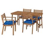 IKEA ASKHOLMEN yemek masası ve sandalye seti koyu kahve - 79576179