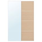 IKEA AULI/MEHAMN sürgü kapak ayna-beyaz meşe görünümlü şeffaf cam - 39560302