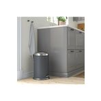 IKEA Banyo & Mutfak Çöp Kovası Büyük Boy Çelik Malzeme 45cm 12 Litre Koyu Gri