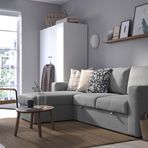 IKEA BARSLÖV bazalı yataklı köşe kanepe tibbleby bej-gri - 80541594