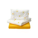 IKEA bebek nevresim takımı, beyaz-sarı, 60x120 cm