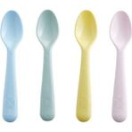 IKEA Bebekçocuk Yemek Kaşığı Meridyendukkan Kaşık Seti Pastel Tonlar Mama Kaşığı 4ADET Bebe - Krem - 12+ Ay