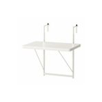 IKEA Bej Torparö Askılı Balkon Masası - Beyaz - 50x35 Cm Dikdörtgen 35 x 50 Metal Açılır