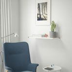 IKEA BERGSHULT/GRANHULT duvar rafı beyaz-nikelaj kaplama - 69290808