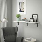 IKEA BERGSHULT/KROKSHULT duvar rafı beyaz-antrasit - 89326062