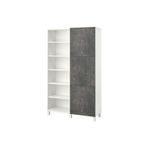 IKEA BESTA 120x42x202 cm Beyaz Taş Görünüm Kapaklı Kitaplık
