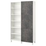 IKEA BESTA 120x42x202 cm Beyaz Taş Görünüm Kapaklı Kitaplık