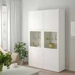 IKEA Besta 19059439 Beyaz-Şeffaf Cam Dolap