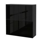 IKEA Besta 49195770 Venge-Parlak Cila Siyah Füme Cam Dolap