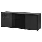 IKEA Besta 59412650 Venge-Parlak Cila Siyah Füme Cam Dolap
