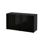 IKEA Besta 89324685 Venge-Parlak Cila Siyah Dolap