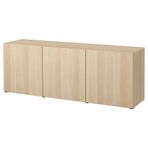 IKEA BESTA dolap kombinasyonu ağartılmış meşe görünümlü - 19324981