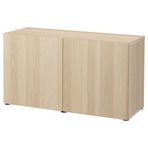 IKEA BESTA dolap kombinasyonu ağartılmış meşe görünümlü - 29324532