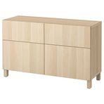 IKEA BESTA dolap kombinasyonu ağartılmış meşe görünümlü - 39195308