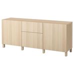 IKEA BESTA dolap kombinasyonu ağartılmış meşe görünümlü - 39412689