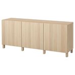 IKEA BESTA dolap kombinasyonu ağartılmış meşe görünümlü - 49139722