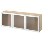 IKEA BESTA dolap kombinasyonu ağartılmış meşe görünümlü-beyaz-buzlu cam - 99488822