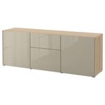 IKEA BESTA dolap kombinasyonu ağartılmış meşe görünümlü-parlak cila-bej - 59412669