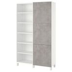 IKEA BESTA dolap kombinasyonu beyaz-açık gri taş görünümlü - 69421692