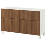 IKEA BESTA dolap kombinasyonu beyaz-ceviz görünüm - 79612196