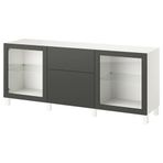 IKEA BESTA dolap kombinasyonu beyaz-koyu gri - 19575494
