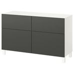 IKEA BESTA dolap kombinasyonu beyaz-koyu gri - 89575462