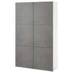 IKEA BESTA dolap kombinasyonu beyaz-koyu gri beton etkisi - 39434752